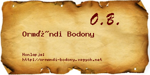 Ormándi Bodony névjegykártya